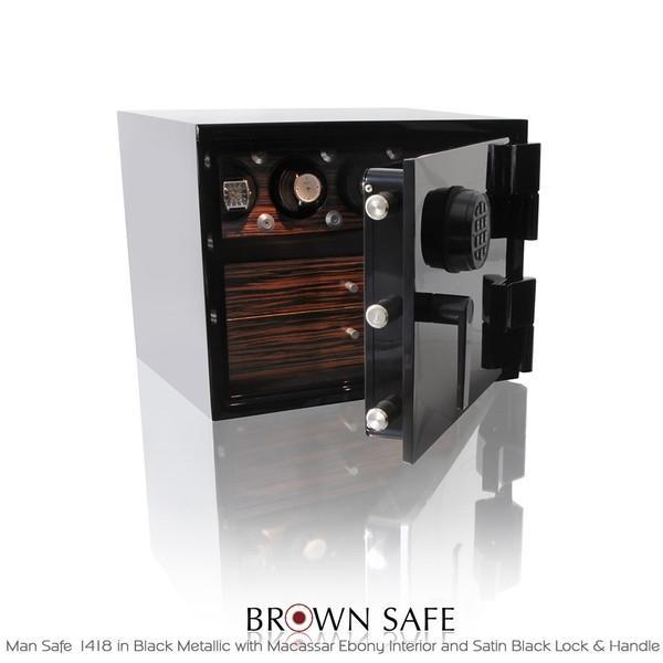 Luxusní trezor Man Safe 1418 Brushed Stainless/Carbon Fiber, Watchwinder