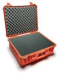 Odolný kufr 1450 oranžová barva s pěnou