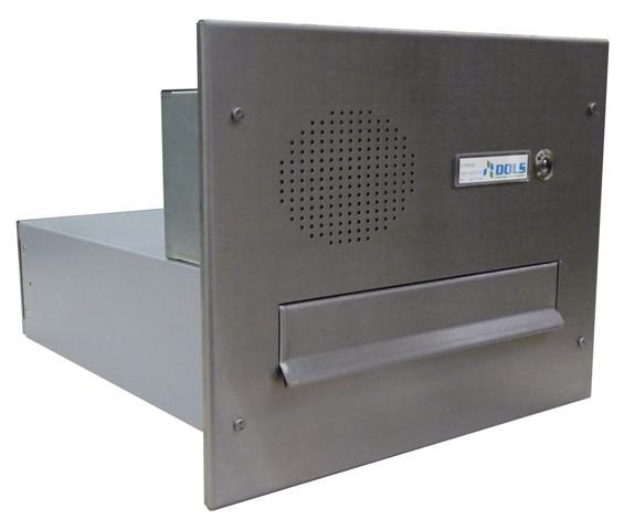 Poštovní schránka B-04 do sloupku + horní elektroschránka s 1x zvonkem a přípravou pro HM - NEREZ