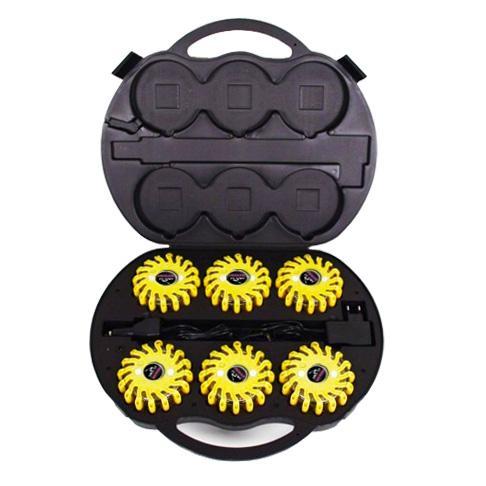 SET Výstražné světlo LED Power Flash 306L v profi kufru s nabíjecím příslušenstvím, žluté